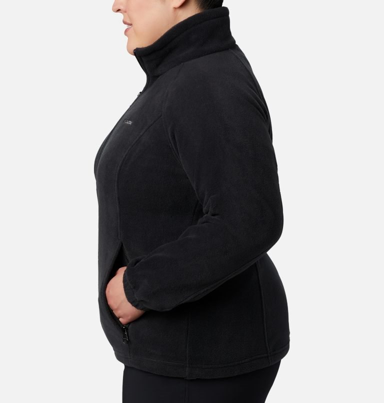 Women's Columbia Benton Springs Full Zip Jackets Black | Plus Size CA-R38AL